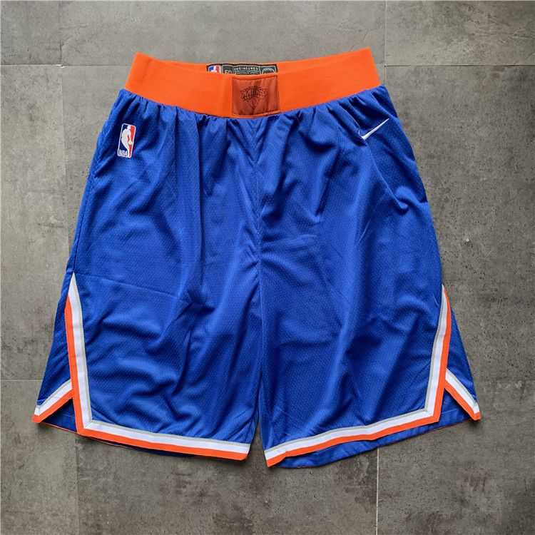 Men NBA New York Knicks Blue Nike Shorts 0416